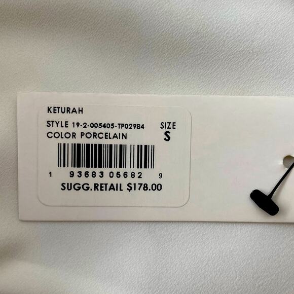 Joie Keturah Blouse Women's Small White Faux Wrap Minimalist Modest Office NWT - Picture 12 of 14